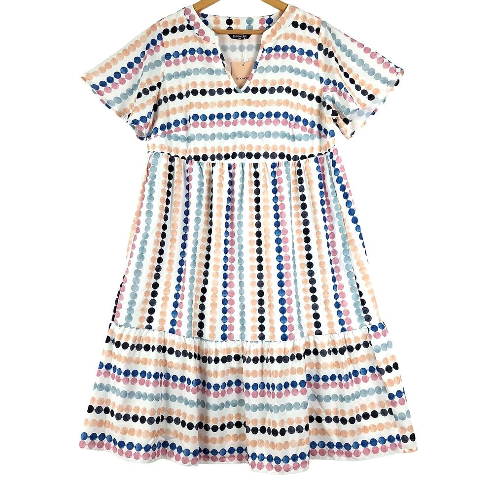BloomChic Multicolor Polka Dot Midi Dress